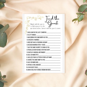 PARTY Printable Game FIND the GUEST Digital Download - Etsy
