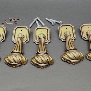 5 Vintage Amerock Drawer Door Pull BP293-BB LaCroix Burnished Brass 3.5" Fixed Pendant READ
