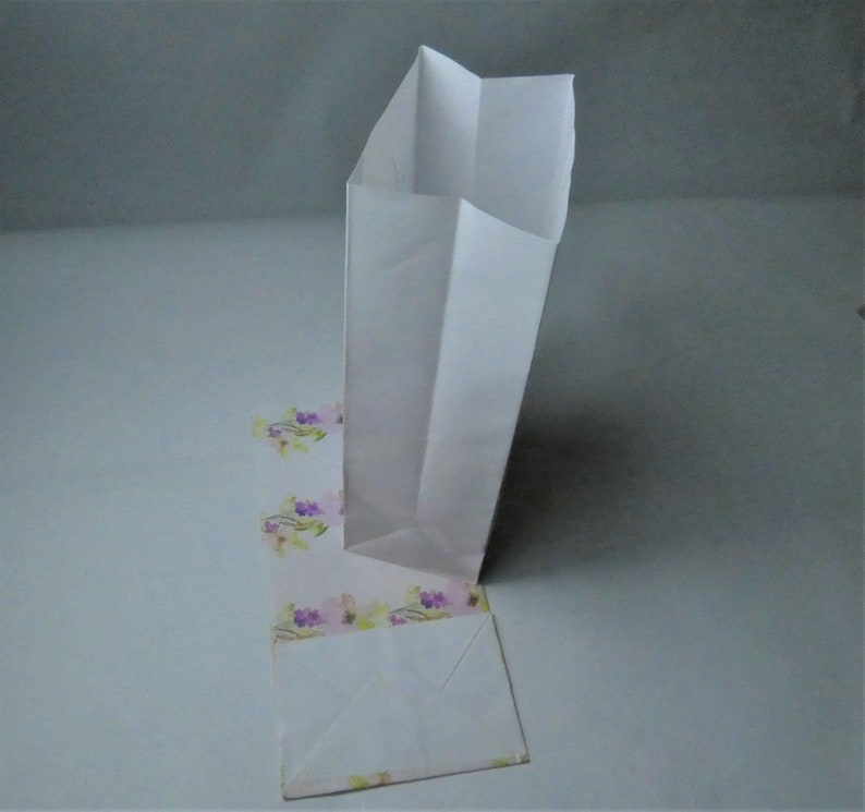 Set of 12 Pastel Paper Crafts Purple Green Gift Scrapbooking Watercolor Flowers Pink Floral Paper Bags Junk Journal