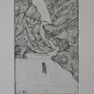 Desert, original aquatint etching