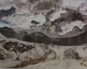Desert Trail, original aquatint etching