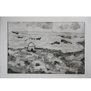 Stella Maris, Haifa,original aquatint etching