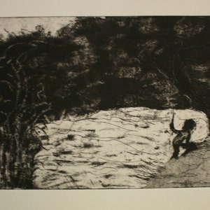 Hermon river, original aquatint etching