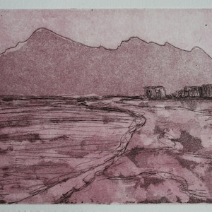 Sinai,original aquatint etching