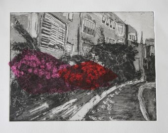 Beautiful Haifa, original aquatint etching