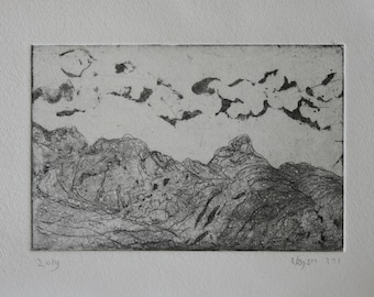 Makhtesh Ramon, original aquatint etching