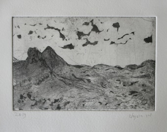 Makhtesh Ramon, original aquatint etching