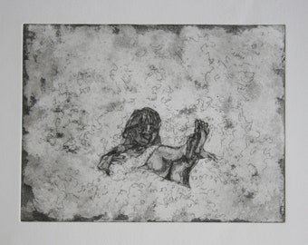 Cotton games, original aquatint etching