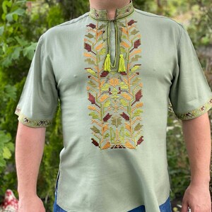 Ukrainian Vyshyvanka Shirt Embroidered Men&#39;s embroidered shirt. Ukrainian vyshyvanka. Traditional Ukrainian shirt For Him