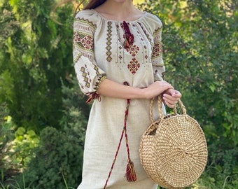 Linen dress, Ukrainian dress, For her, Easter dress