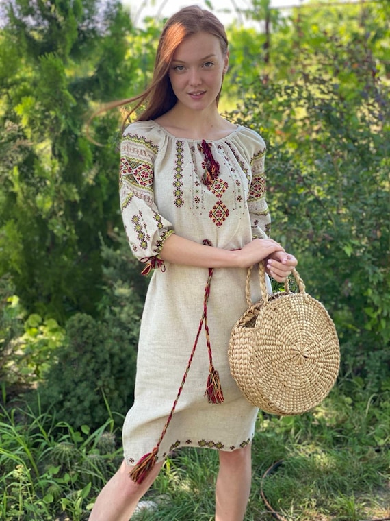Linen dress, Ukrainian dress, For her, Easter dress