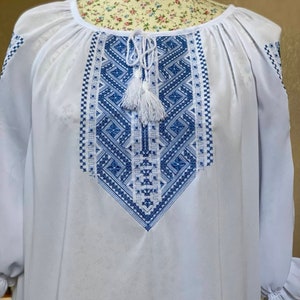 Ukrainian vyshyvanka blouse, Ukrainian embroidered blouse, Vyshyvanka bohemian ethnic shirt boho chic peasant top Gift for Easter