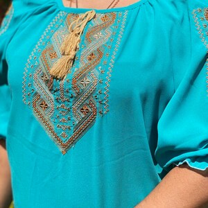 Ukrainian vyshyvanka blouse, Ukrainian embroidered blouse, Vyshyvanka bohemian ethnic shirt boho chic peasant top Gift for Easter