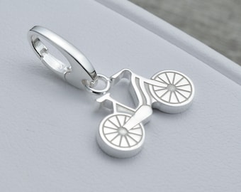 Ciondolo per bicicletta in argento sterling, accessori per biciclette, gioielli costieri, gioielli per biciclette, ornamento per biciclette, collana per biciclette, gioielli per biciclette