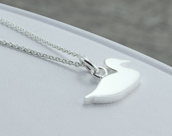 Duck Necklace Sterling Silver - Bird Pendant - Bird Lover Gift - Animal Jewelry - Nature Necklace