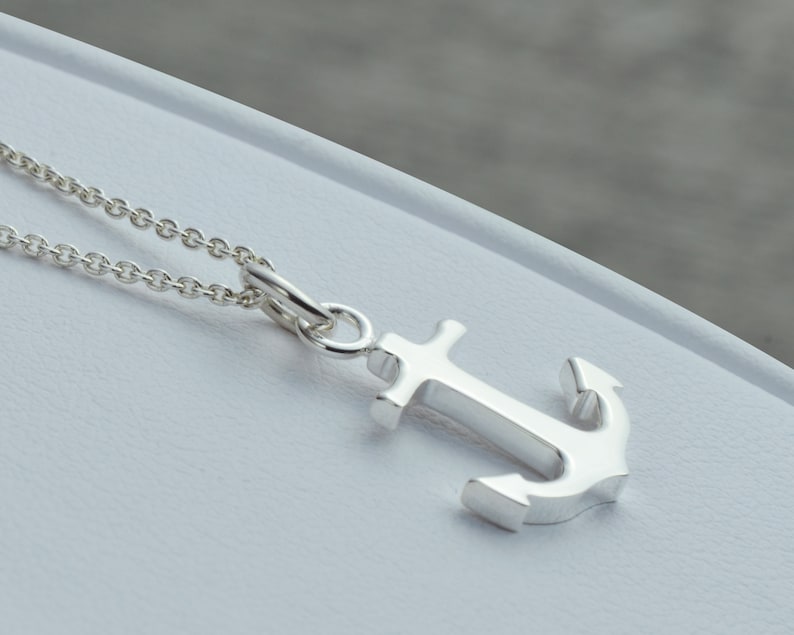 Sterling Silver Anchor Necklace Refuse To Sink Anchor Nautical Jewelry Coastal Jewelry Sailing Summer Jewelry Nautical Necklace