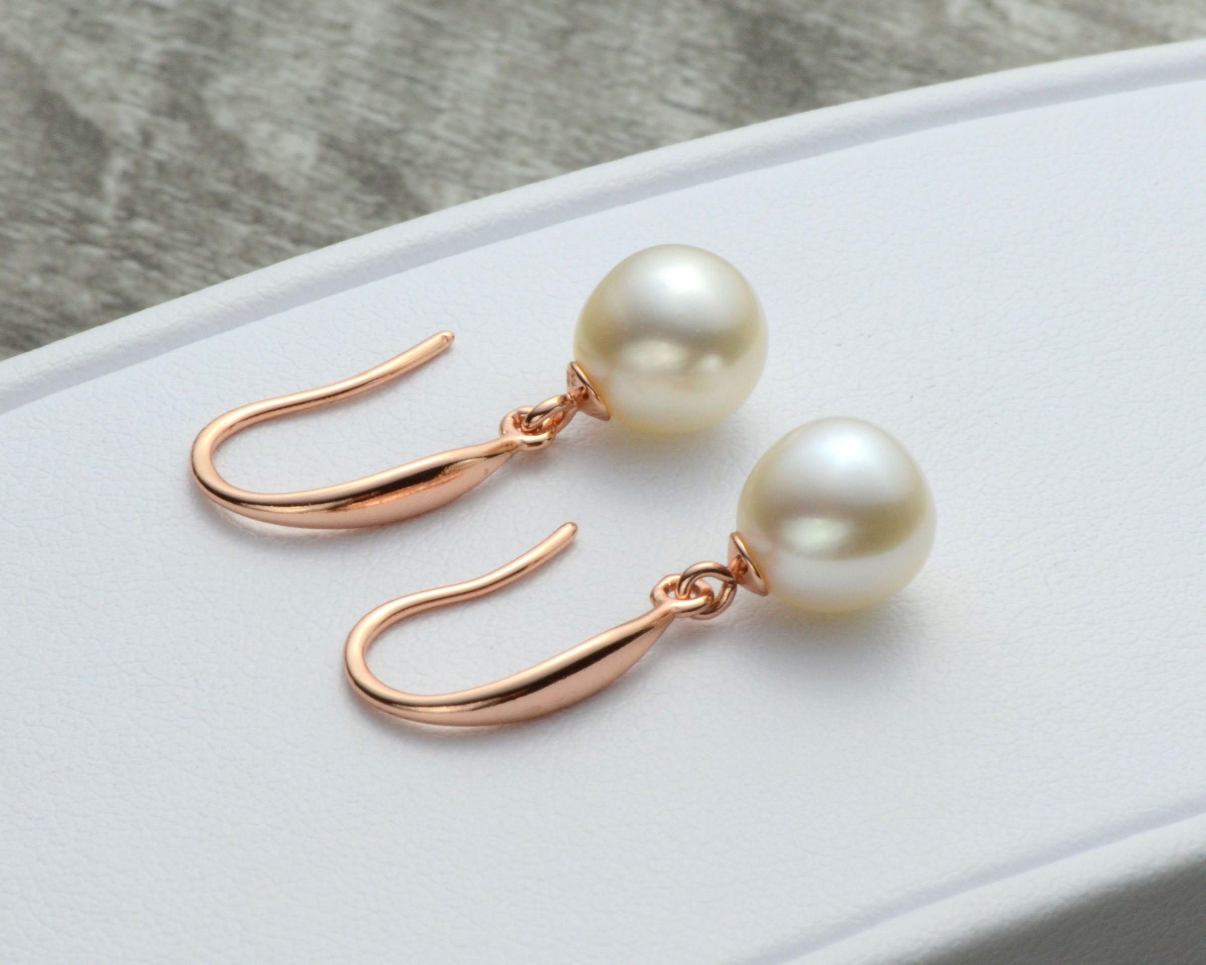 Rose Gold Pearl Earrings Fancy Pearl Christmas Earrings Gold - Etsy