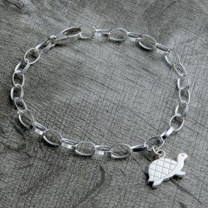 Sterling Silver Turtle Bracelet, Turtle Lover Gift, Sea Turtle Charm Bracelet, Sea Turtle Gift, Friendship Bracelet, Turtle Jewelry