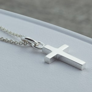 Cross Necklace Sterling Silver - Cross Pendant - Communion Necklace - Religious Necklace - Tiny Cross Necklace - Small Cross -