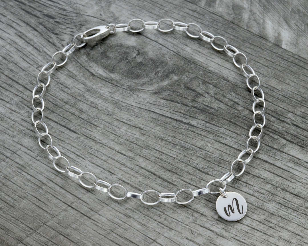 Personalized Initial Ankle Bracelet, Custom Anklet, Engraved Name