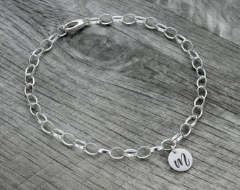 Personalized Initial Ankle Bracelet, Custom Anklet, Engraved Name Anklet, Anklet Initial, Teen Ankle Bracelet, Gift For Teen