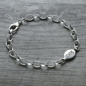 Personalized Initial Tag Bracelet, Letter Bracelet Sterling Silver, Engraved Tag Bracelet, Gift For Her, Daughter Bracelet, Sweet 16