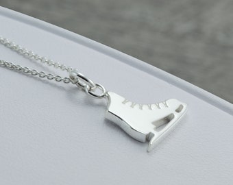 Silver Ice Skate Necklace, Sterling Silver Necklace, Ice Skating Gift, Ice Skating Charm, Figure Skater, Figure Skating Coach Gift