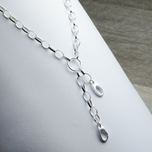 Sterling Silver Charm Necklace, 2 Charm Holders, Rolo Link, Multi Charm, Silver Chunky Pendant Necklace, Thick Silver Chain Necklace