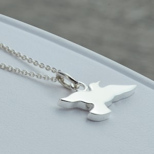 Seagull Necklace Sterling Silver, Seagull Charm, Bird Necklace, Summer Jewelry, Nature Necklace, Bird Jewelry, Coastal Jewelry image 1