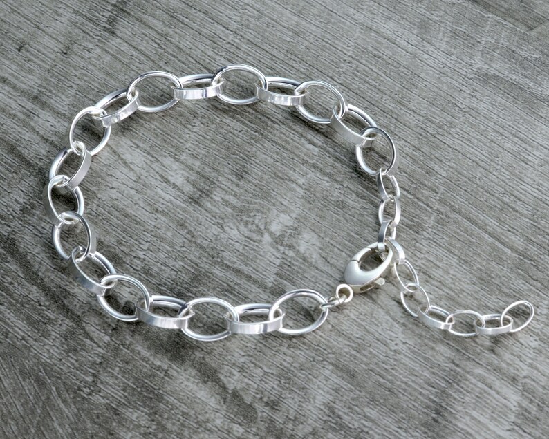Customizable Bracelet Sterling Silver Link Bracelet Extender Etsy