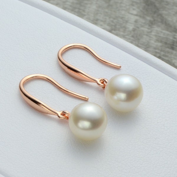 Rose Gold Pearl Earrings Etsy — free download