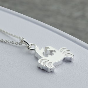 Crab Necklace Sterling Silver, Zodiac Necklace, Beach Necklace, Beach Jewelry, Cancer Necklace, Nautical Necklace, Ocean Jewelry
