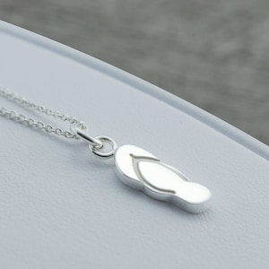 Flip Flop Necklace Sterling Silver, Beach Necklace, Flip Flop Jewelry, Summer Necklace, Ocean Necklace, Travel Necklace