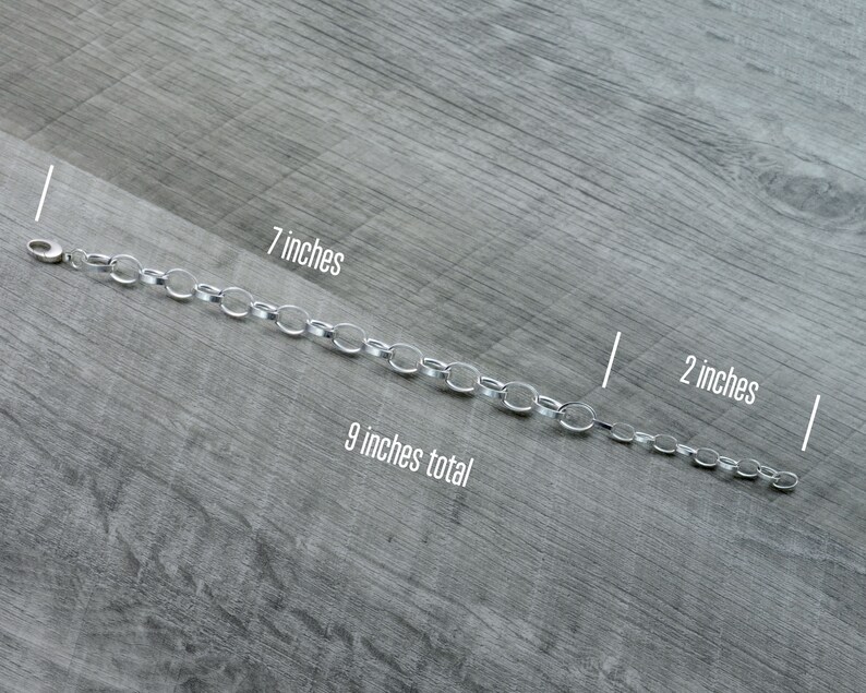 Customizable Bracelet Sterling Silver Link Bracelet Extender Etsy