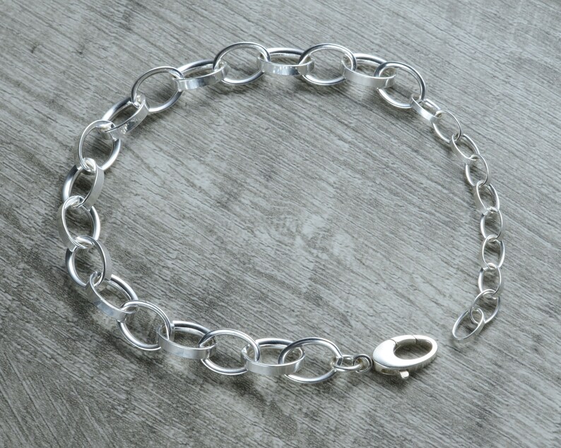 Customizable Bracelet Sterling Silver Link Bracelet Extender Etsy