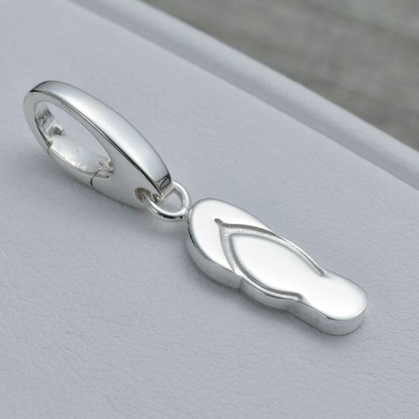 Silver Flip Flop Charm, Sterling Silver, Beach Jewelry, Charm Bracelet, Gift for Her, Summer Jewelry, Beach Bum Charm, Beach Lover