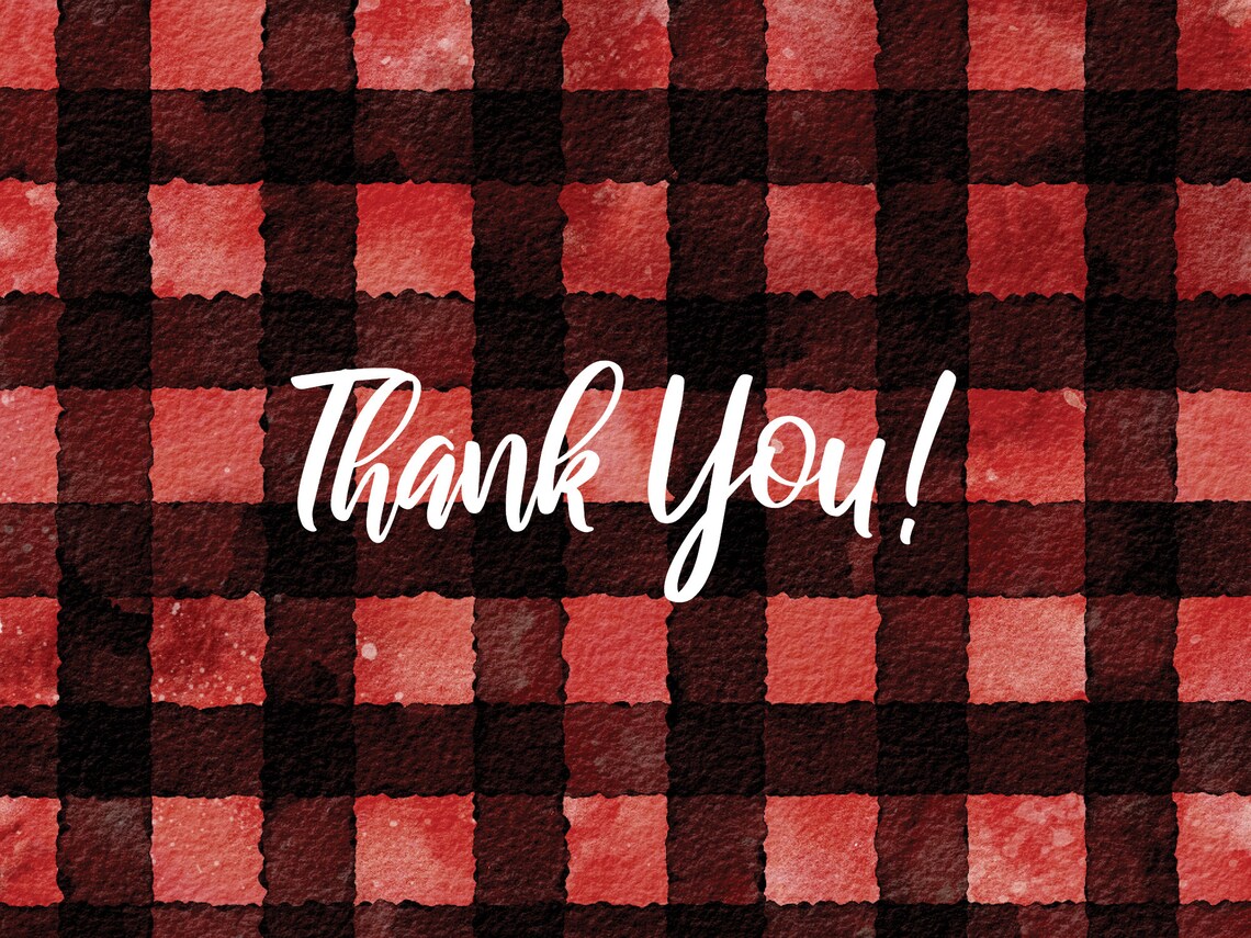 Lumberjack Theme Watercolor Clipart PNG Instant Download Buffalo Plaid