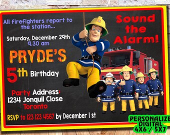 Fireman Sam Invite Etsy