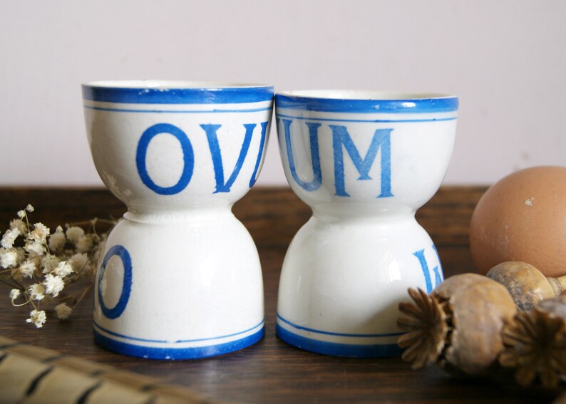 Rare Ovum Egg Cup, Advertising for Thorleys, Double Sided, Vintage Decor
