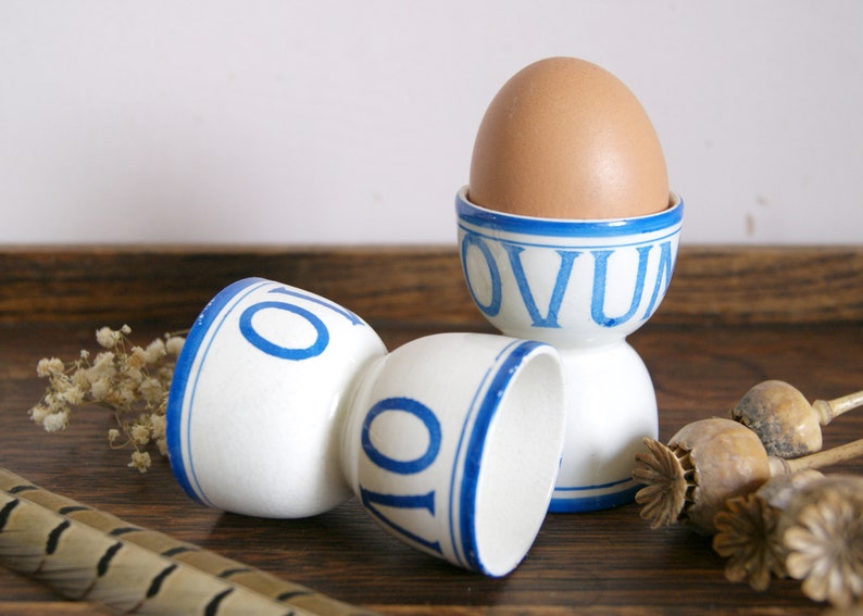 Rare Ovum Egg Cup, Advertising for Thorleys, Double Sided, Vintage Decor