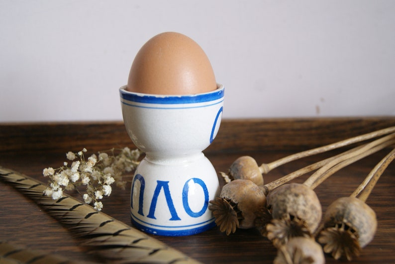 Rare Ovum Egg Cup, Advertising for Thorleys, Double Sided, Vintage Decor
