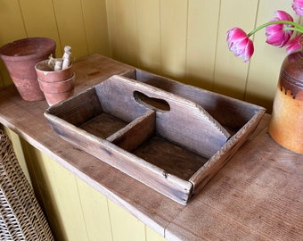 Rustic Wood Trug, Antique Garden Tray, Old Trough, Vintage Decor