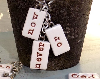 Journal Expressions - 3 Word Quote Dangles - Journal Charms - Planner Charms - Dangles