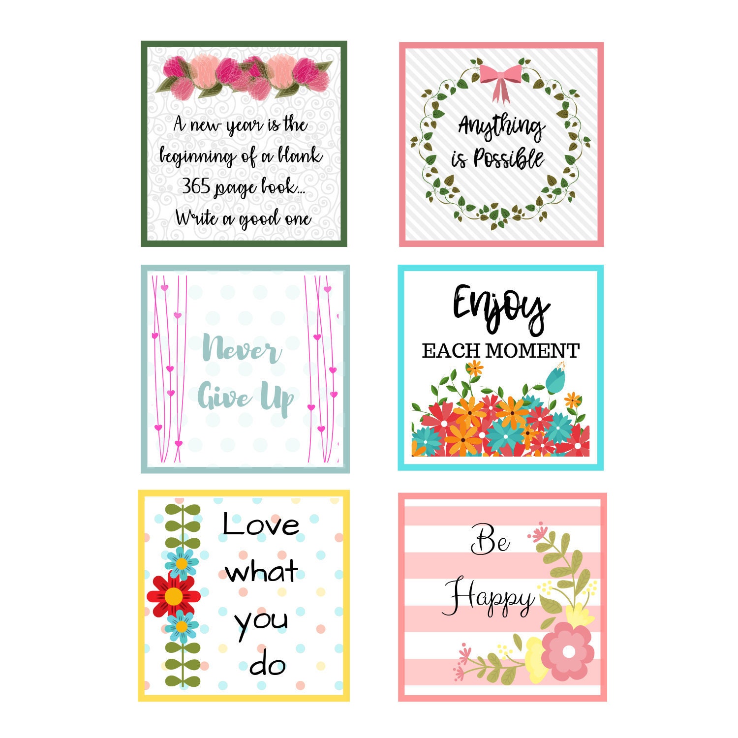 Printable Motivational Quotes Stickers large 3 Inch - Etsy