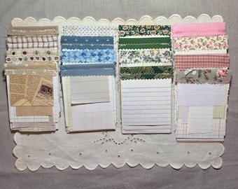 Scrappy Junk Journal Notebook Set of 4, Mini 3x4 Vintage Scrap Paper Notepads, Handmade Pocket Notebooks, Ledger Ephemera for Journaling