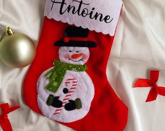 Botte de Noël personnalisée, chaussettes noël personnalisé, cadeau de noël, emballage cadeau personnalisé