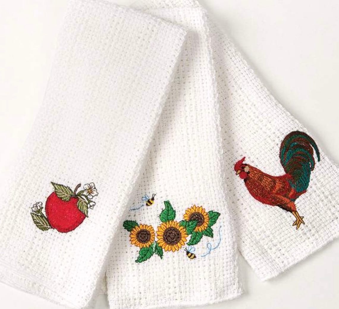 Kitchen Towels Custom Embroidered Etsy Hong Kong
