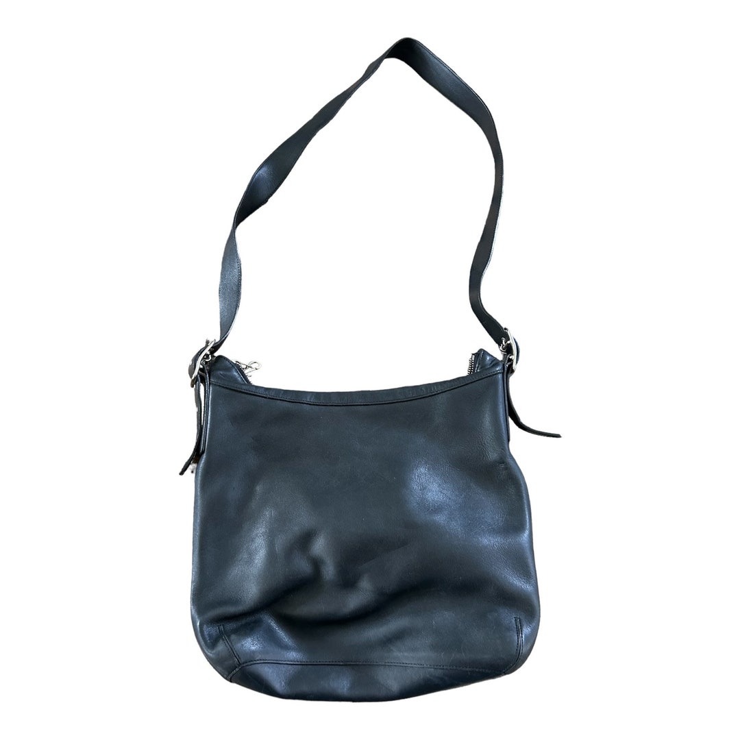 COACH Messenger Bag. Black Leather Crossbody Purse. Vintage. - Etsy