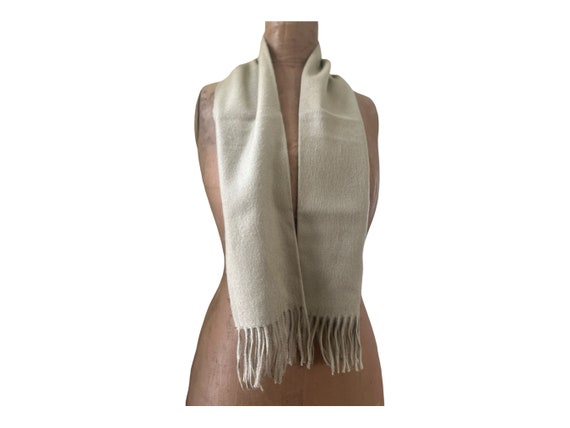 Fringed Christian Dior Scarf. Beige Vintage Muffl… - image 7