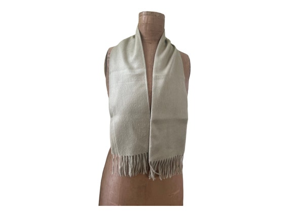 Fringed Christian Dior Scarf. Beige Vintage Muffl… - image 6